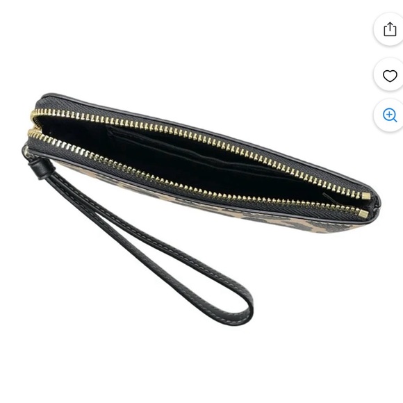 Leopard Print Coach Corner Zip Wristlet EUC - Picture 6 of 8